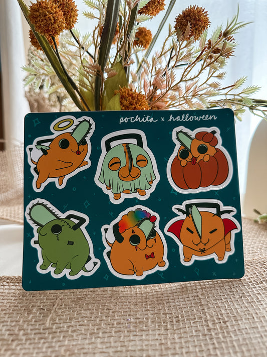 Halloween Pochita Sticker Sheet